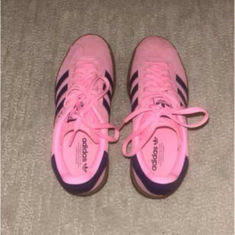 Womens Adidas Bold Gazelles Neon Pink/Navy Blue